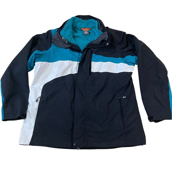 Nike ACG 3-in-1 Jacket Women's Size Large Black/Teal/White Removeable Liner 90s - Picture 1 of 6